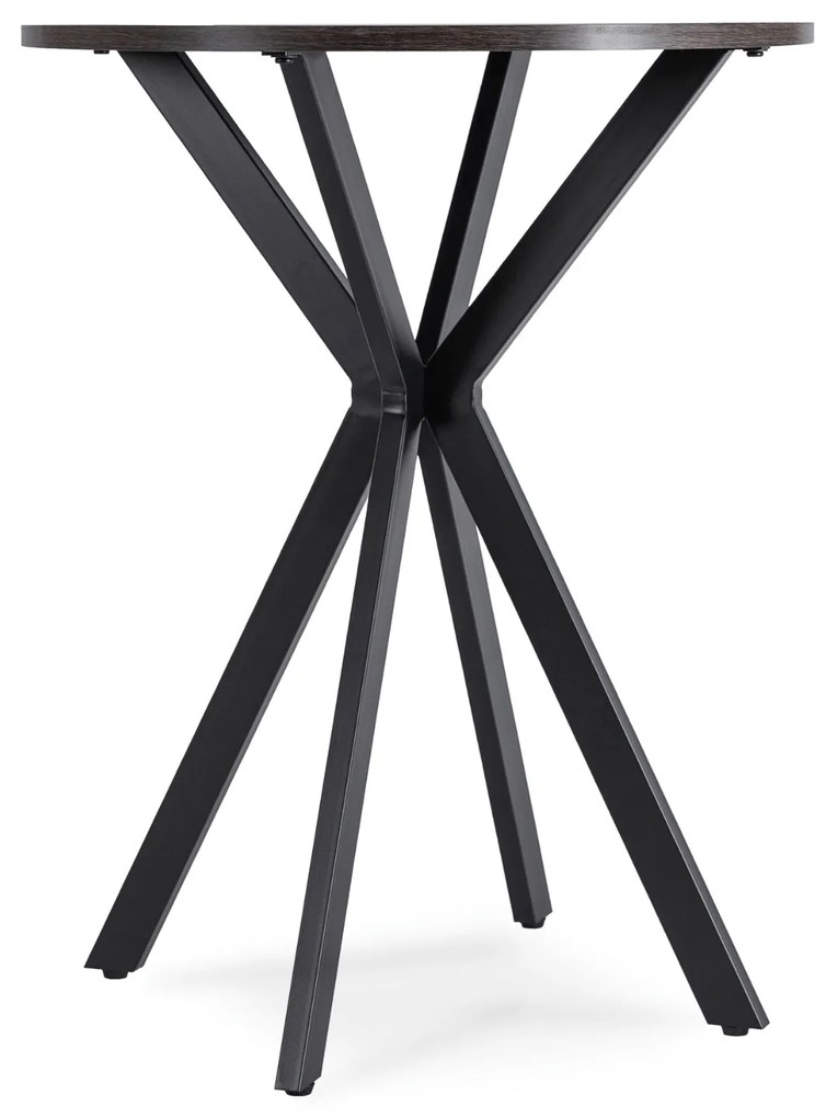 Stół Okrągły LAUREN 60 cm Czarny Loft Nowoczesny