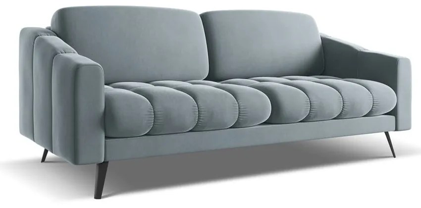 Jasnoniebieska aksamitna sofa 202 cm Nalu – Makamii