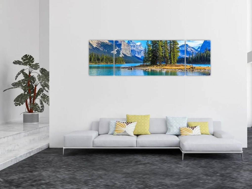 Obraz - Krajobraz górski z rzeką (170x50 cm)