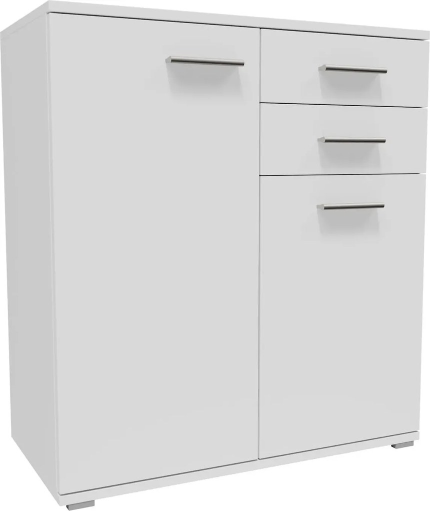 Biała komoda nowoczesna z 2 szufladami G6-H90