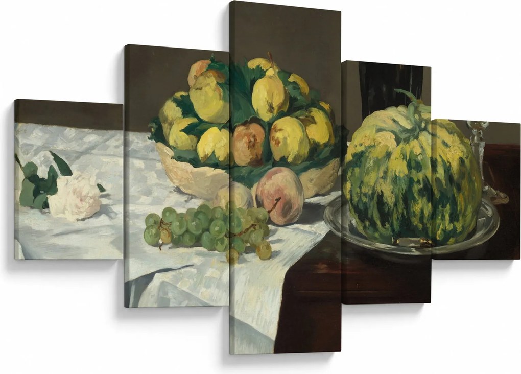 Obraz - Edouard Manet, Still Life with Melon and Peaches, reprodukcje (125x70 cm)
