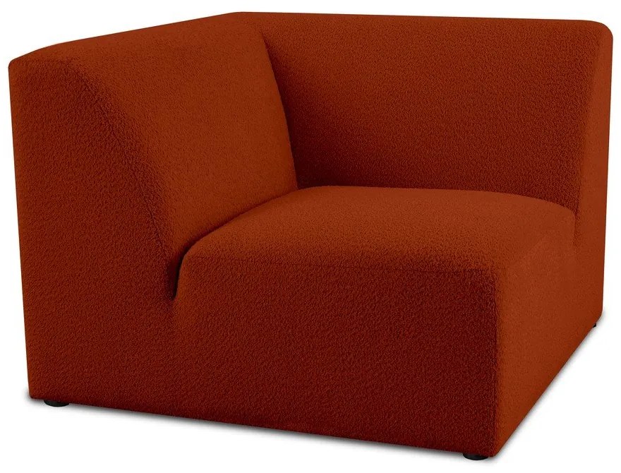 Ceglasty moduł sofy z materiału bouclé (strona zmienna) Roxy – Scandic