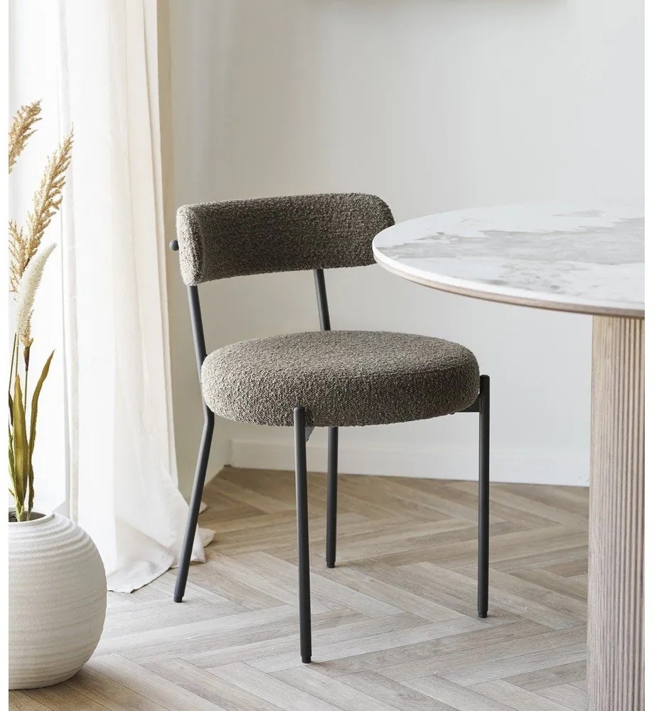 Brązowe tapicerowane krzesło Badalona – House Nordic