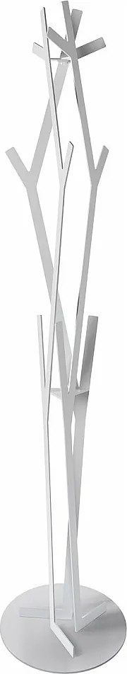 Wieszak na ubrania Uty Ø30x178 cm z żelaza, wolnostojący, minimalistyczny nowoczesny design do przedpokoju lub biura, made in Italy, biały marmur