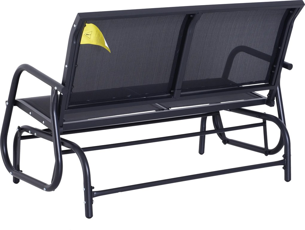 Outsunny ławka bujana huśtawka ogrodowa ławka ogrodowa krzesło bujane ławka parkowa czarna