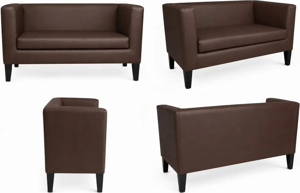 Sofa Monaco : Kolor nogi - Venge, Kolor tkaniny - EKO-SKÓRA - 2D, Typ tkaniny - Eko-skóra , Wysokość nogi - 20 cm