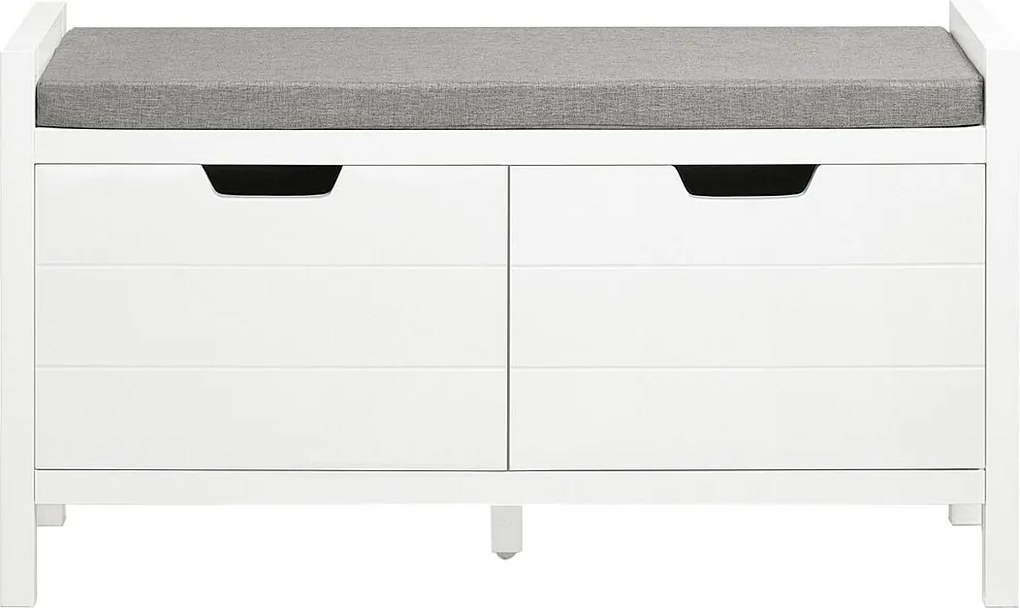 SoBuy Szafka Wejściowa z Siedziskiem i Półkami w Kolorze Białym