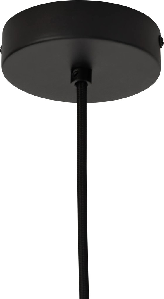 Lampa wisząca w stylu Japandi, czarna z bambusem - Kea