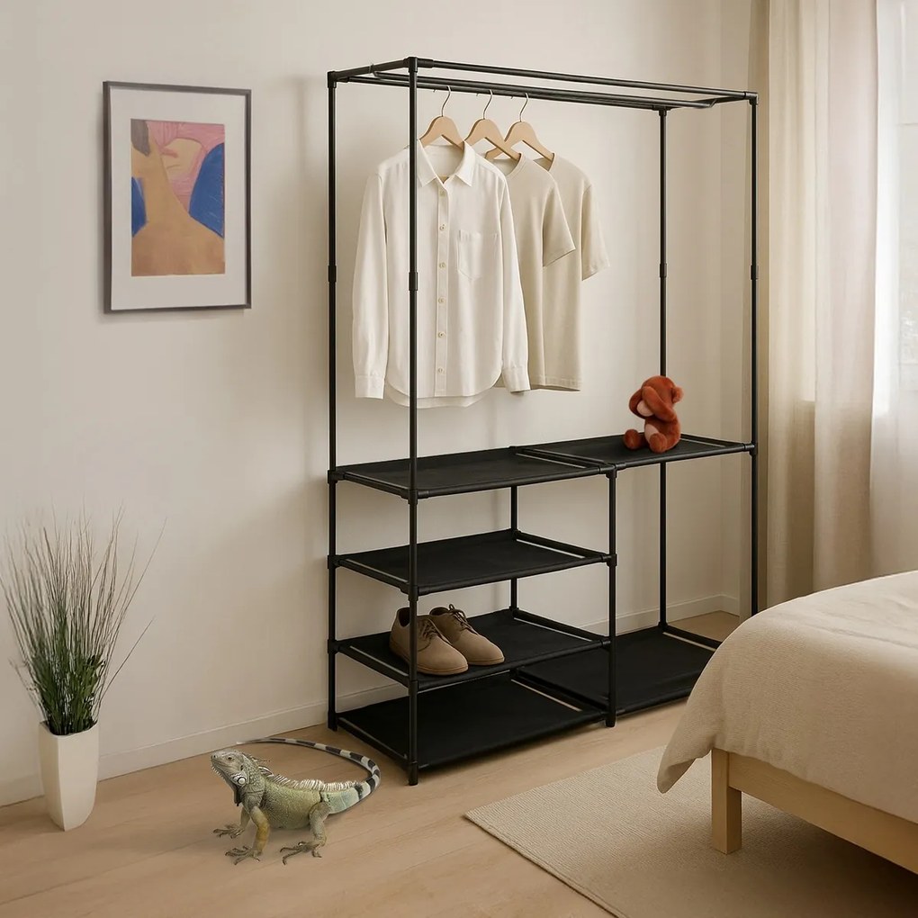 Stojak na ubrania GD-172 BK, metal, czarny