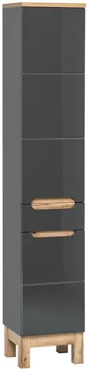 Zestaw lakierowanych mebli łazienkowych z umywalką 60 cm  Grafit połysk 60 cmN4-F29