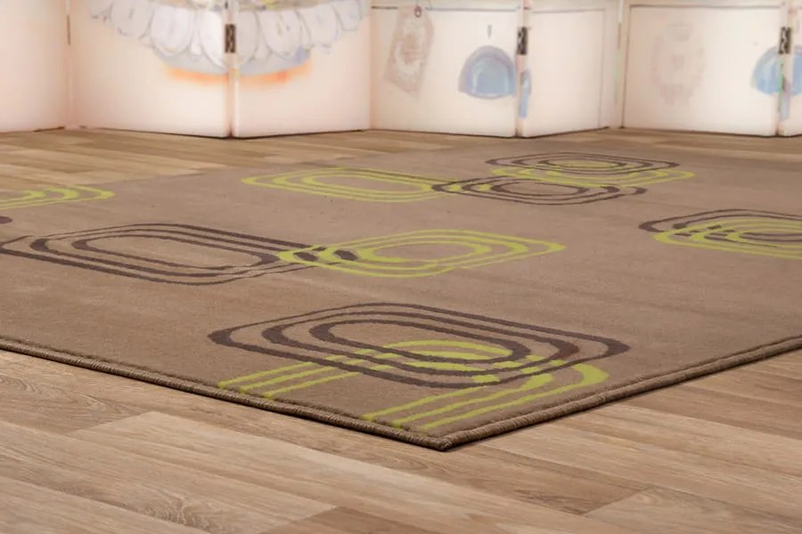 Dywan  nowoczesny Kwadraty jasny brąz 140 cm x 200 cm