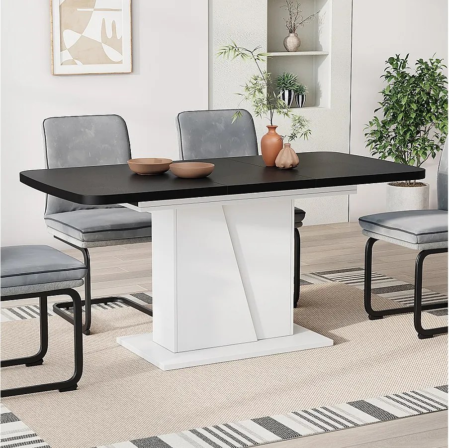 Stół jadalny czarny/biały 120x80x77.3 fenaro