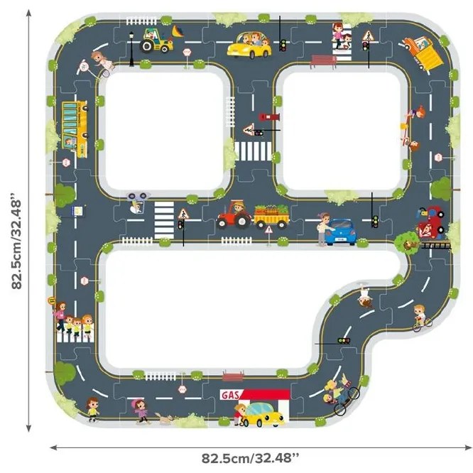 Tooky toy droga puzzle dla dzieci autostrada makieta 21 el. certyfikat fsc