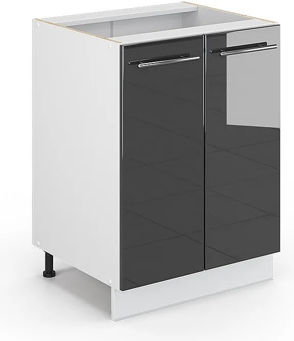 Szafki kuchenne antracyt wysoki połysk 60x51.6x82 fame-line