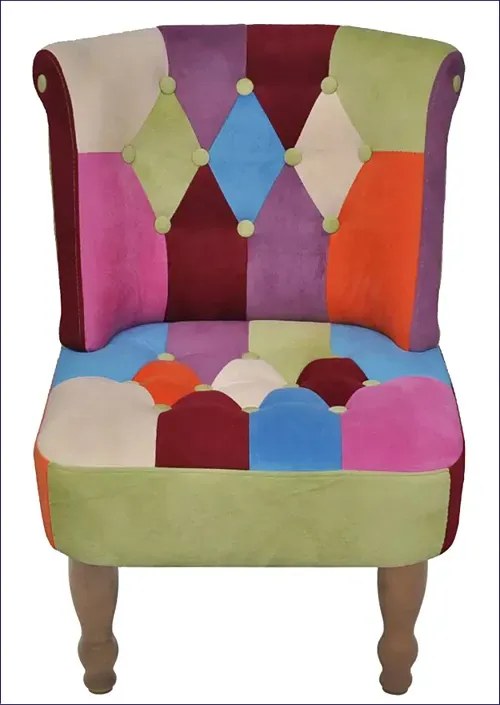 Patchworkowy fotel pikowany F9-S73