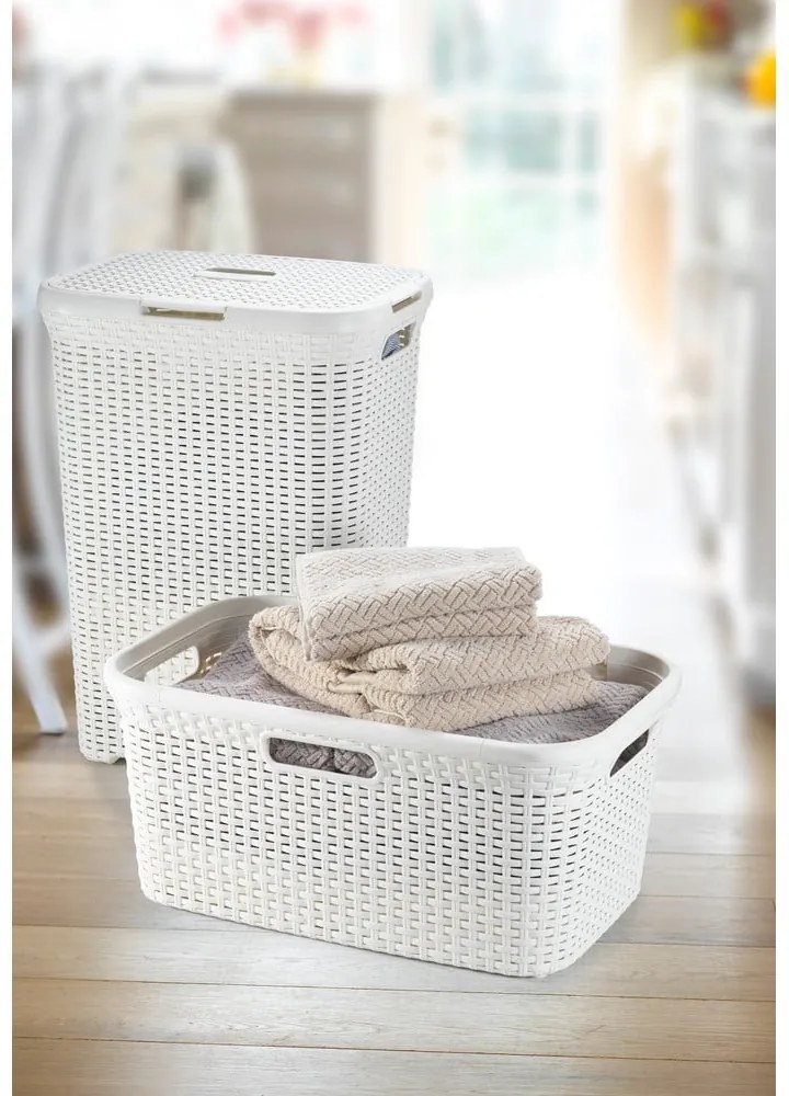 Biały kosz na pranie Curver Style Basket, 45 l
