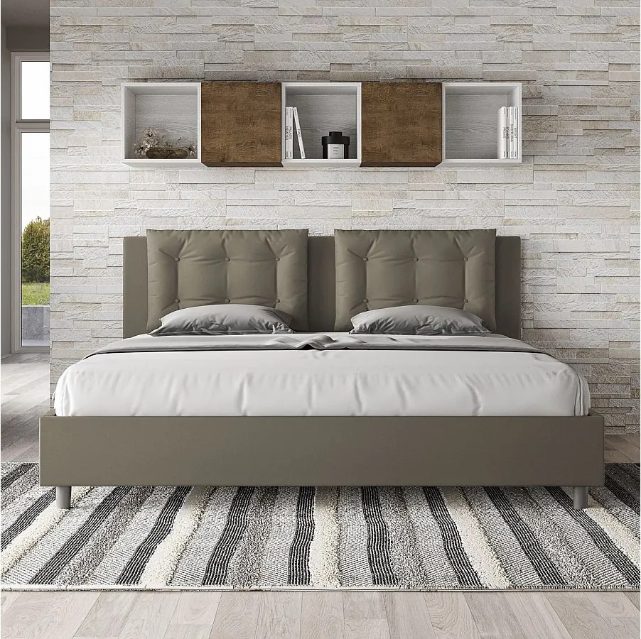 Łóżko bez stelaża tapicerowane 180x200 sztucznej skóry Cappuccino Annalisa