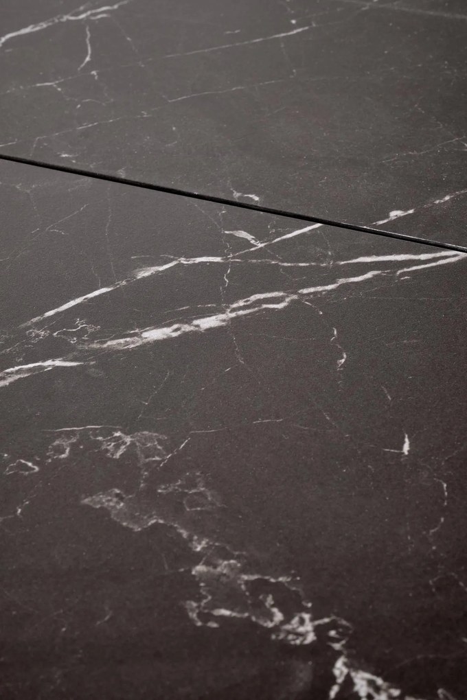 Stół rozkładany spiek czarny marmur/dąb/czarny 140-180/90/76 VOLANT 140