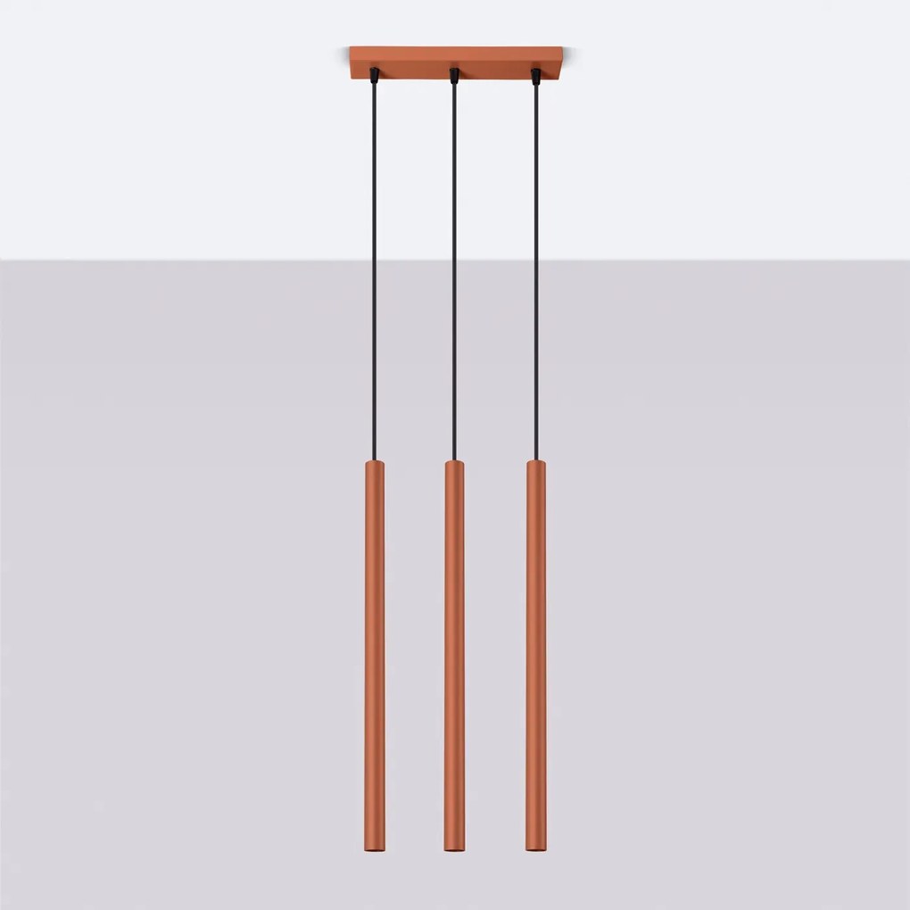 Lampa wisząca PASTELO 3 ochra czerwona SOLLUX LIGHTING