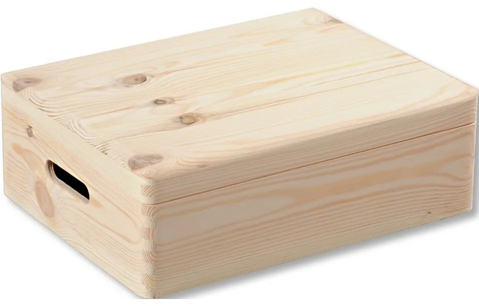 Kesper 69501 Pojemnik z uchylną pokrywą sosna 39 x29 x 13,5 cm, M