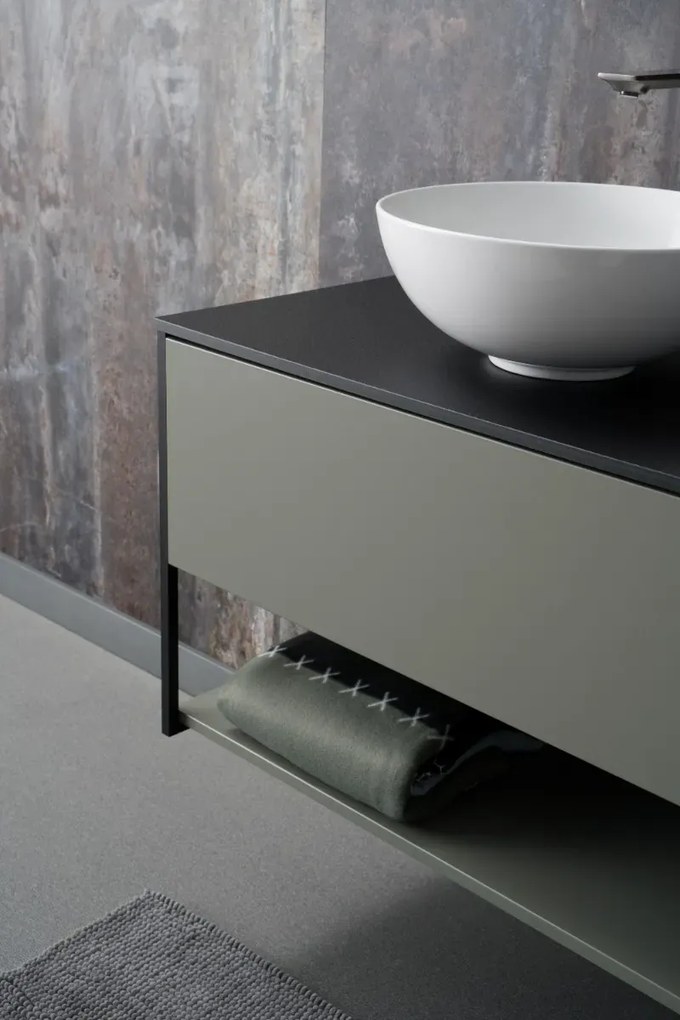 Szafka pod umywalkę LOV 60 cm szaro-zielony półmat KROFAM