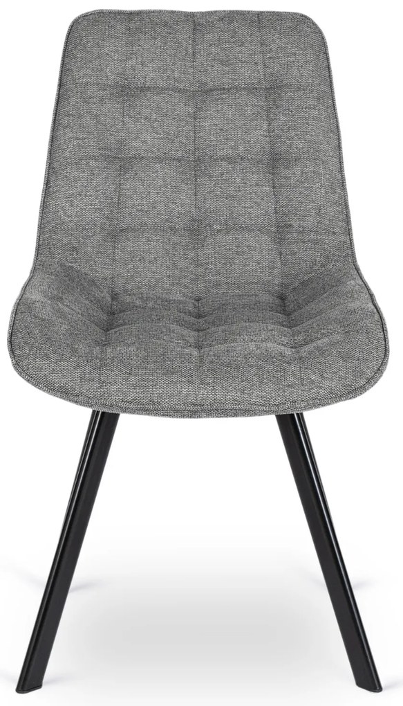 Krzesło Tapicerowane do Salonu RICK 2 Szare Nowoczesne Loft
