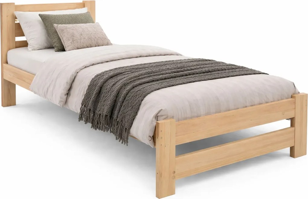 Pojedyncze drewniane łóżko 90x200 N1-G15