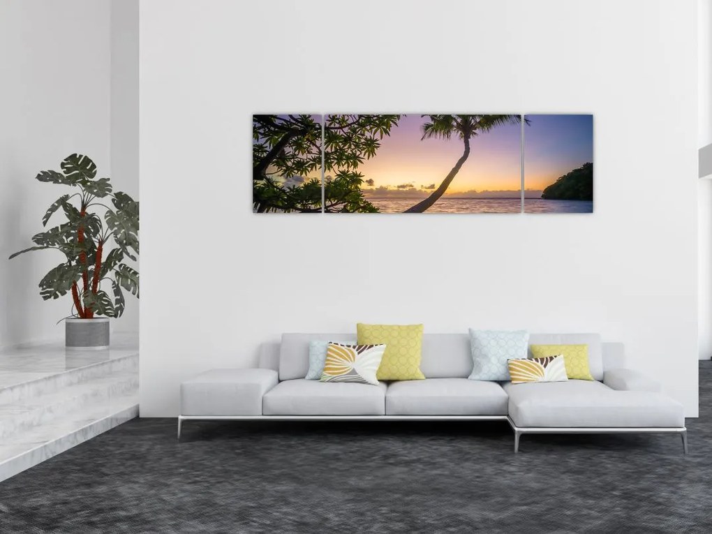Obraz palmy na plaży (170x50 cm)