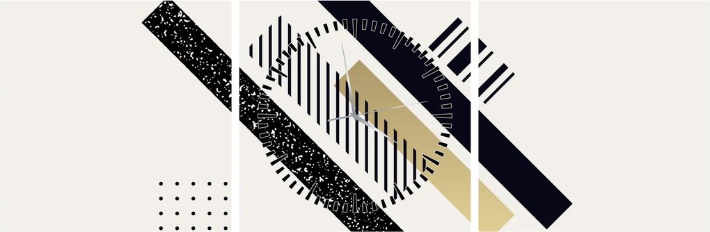 Obraz - Kształty geometryczne N⁰5 (z zegarem) (90x30 cm)