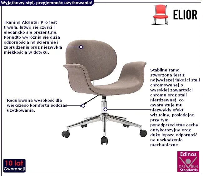 Brązowoszare obrotowe krzesło biurowe B4-G03