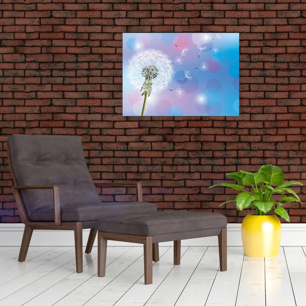 Obraz na szkle - Dmuchawiec na wietrze (70x50 cm)