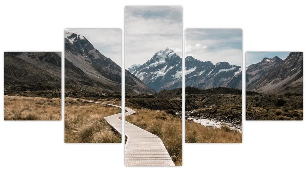 Obraz - Chodnik w dolinie góry Mt. Cook (125x70 cm)