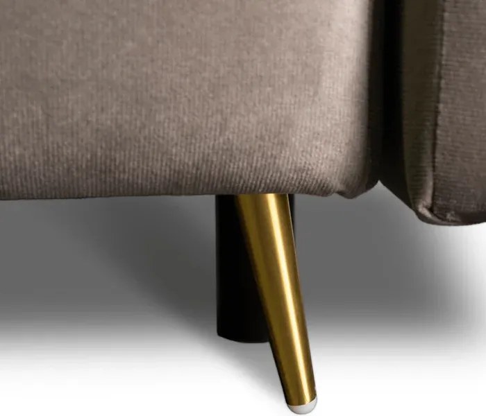 Sofa z Funkcją Spania SEUL Rozkładana Dwuosobowa Welurowa Beżowa Glamour