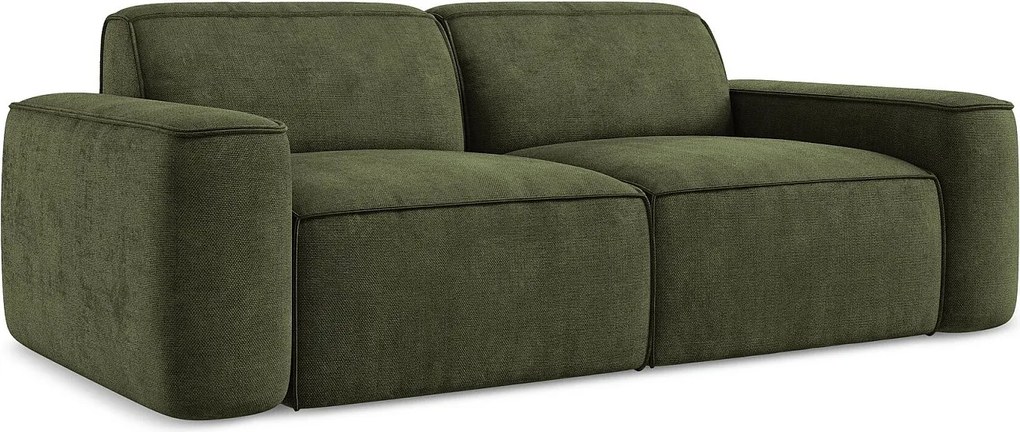 3-osobowa kanapa modułowa - z tkaniny szenilowej - oliwkowy - OMAO