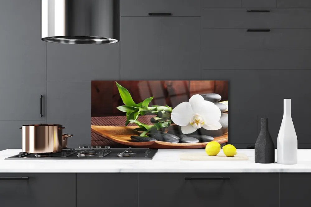 Panel Szklany Harmonijny Duet: Bambus i Storczyk