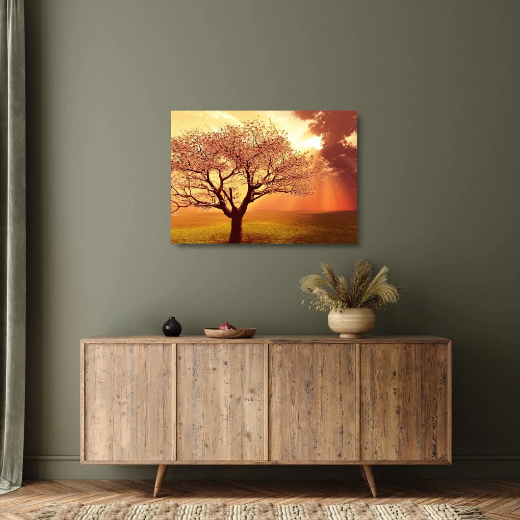 Obraz na szkle promieni Boga (70x50 cm)