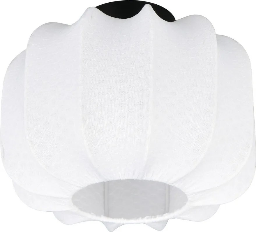 Biała metalowa lampa sufitowa z tekstylnym kloszem ø 25 cm Madleine – Reality