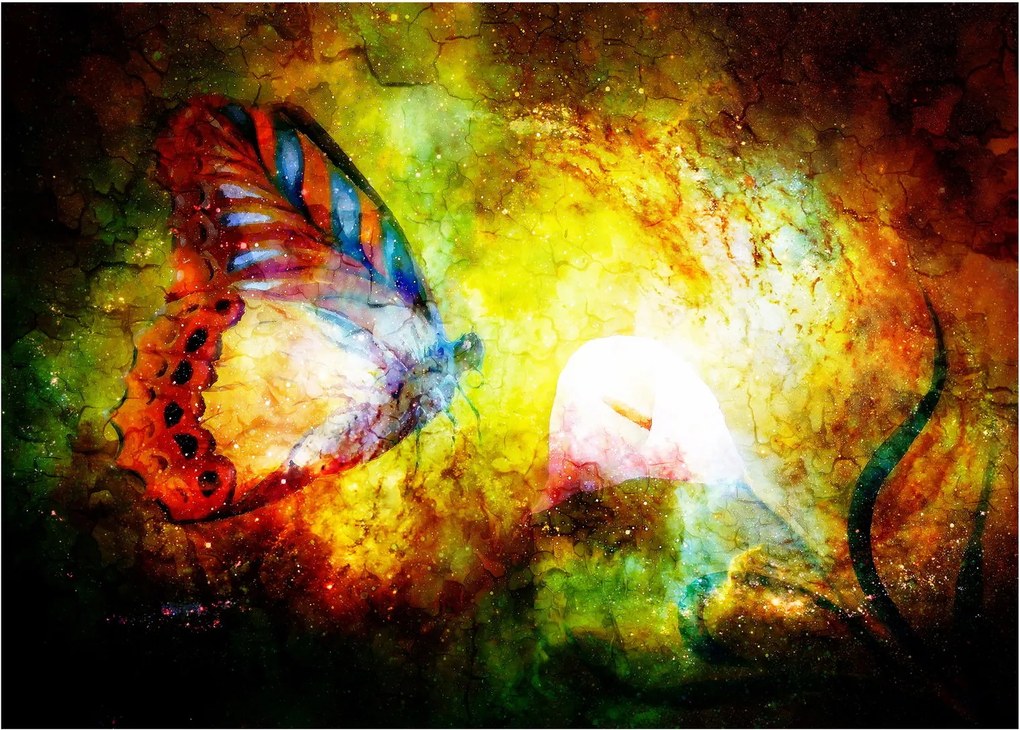 Obraz na szkle - Kosmiczny motyl (70x50 cm)