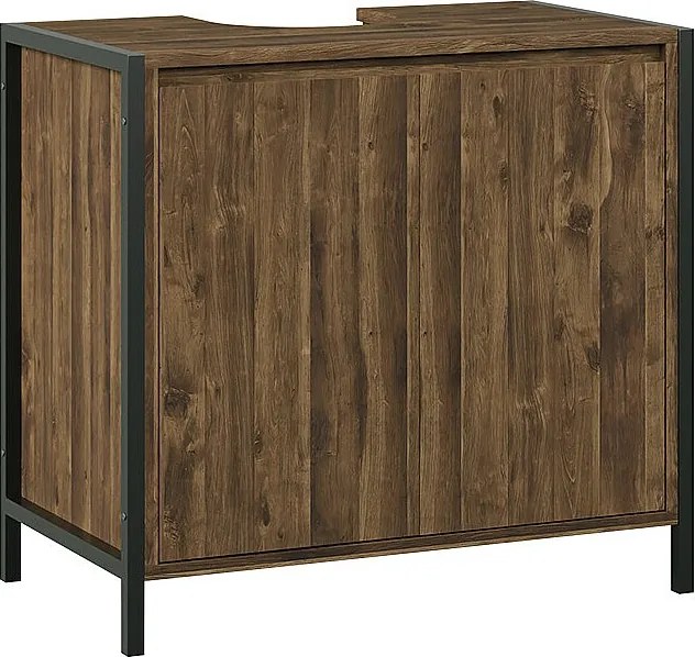 Szafka pod umywalkę dąb/czarny 70x40x65 naola