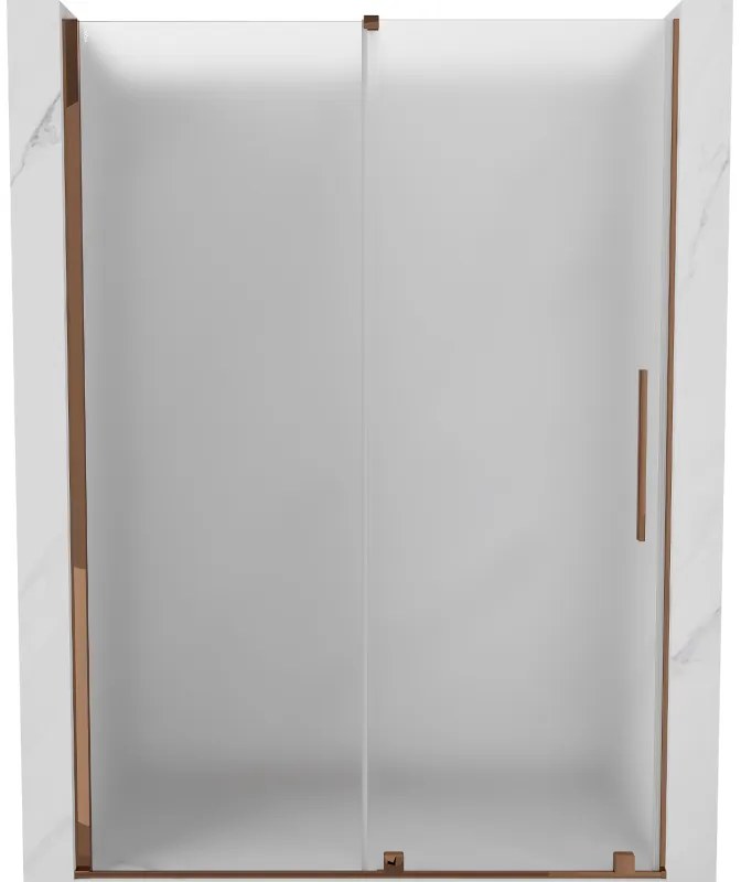 Mexen Velar drzwi prysznicowe rozsuwane 130 cm, szron, różowe złoto - 871-130-000-31-60