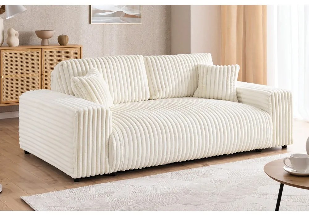 Kremowa sztruksowa sofa 178 cm Justin – Ropez