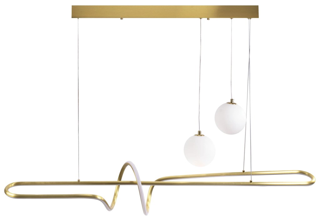 LAMPA SUFITOWA WISZĄCA LED LHJ039-CP ZŁOTA SZCZOTKOWANA