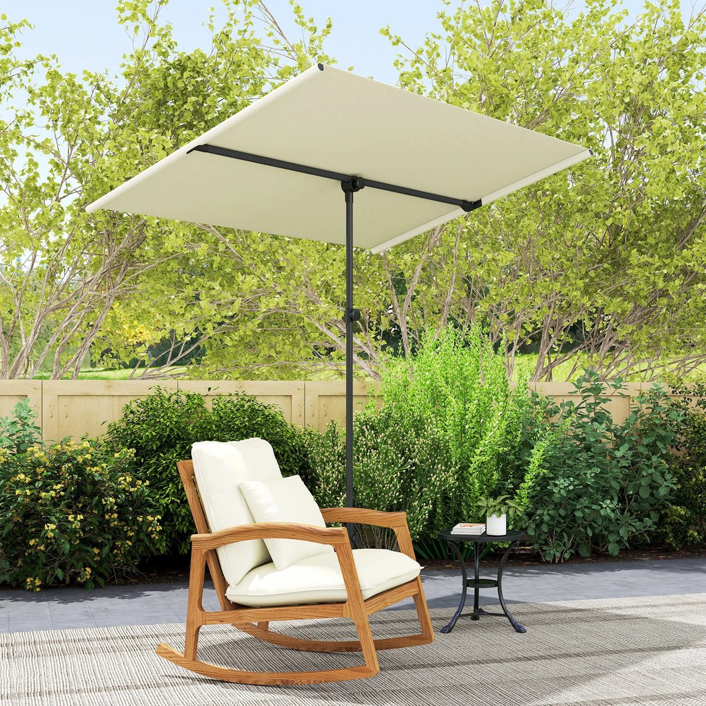 Outsunny Parasol Ogrodowy Obracający się o 180 Stopni z Ruchomym Masztem Aluminiowym 150x205cm Beżowy
