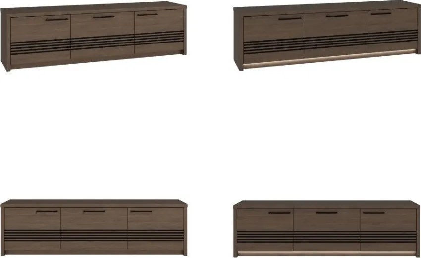 Dwudrzwiowa szafka RTV z szufladą i lamelami Eufemius 132