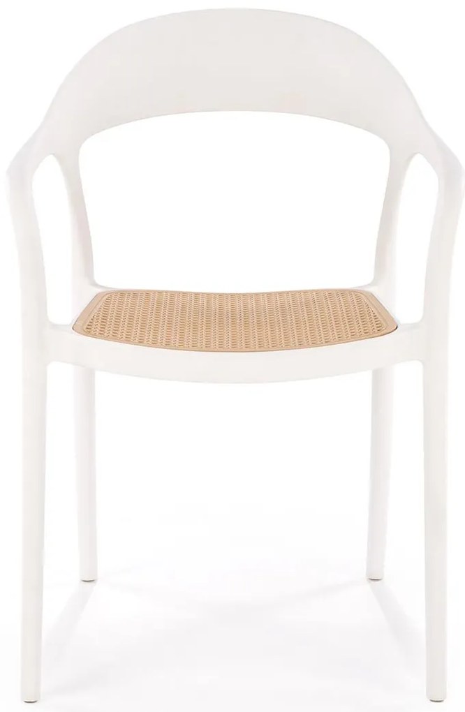 K530 krzesło biały naturalny, nowoczesne, skandynawskie, polipropylen