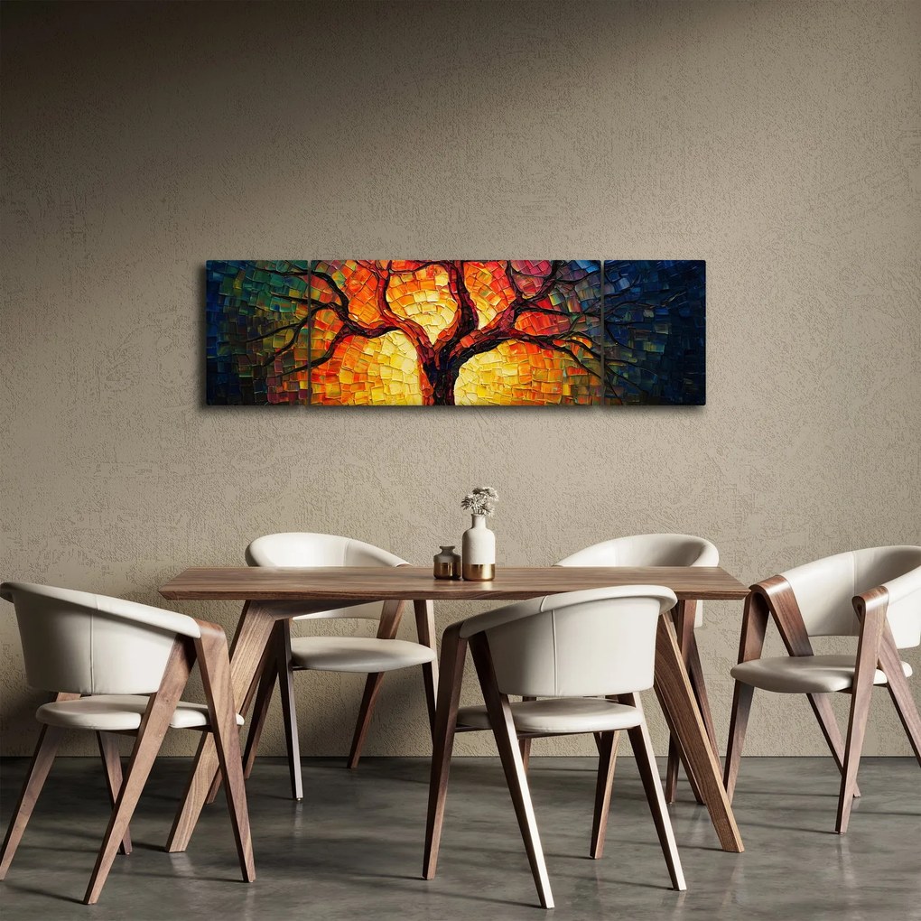 Obraz - Drzewo życia w mozaice (170x50 cm)