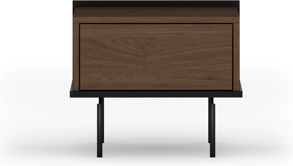 Szafka nocna Zenar z szufladą 50 cm - orzech elegant / czarny