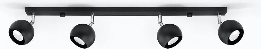 Plafony nowoczesny Rayis, stal - 4 źródło światła 4000K - L.80 x H.16 cm - czarny