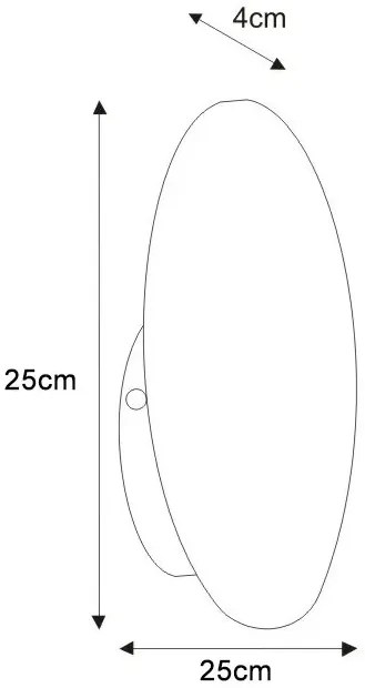 Czarny metalowy kinkiet w kształcie koła 25 cm - 3X A794 D3-T47