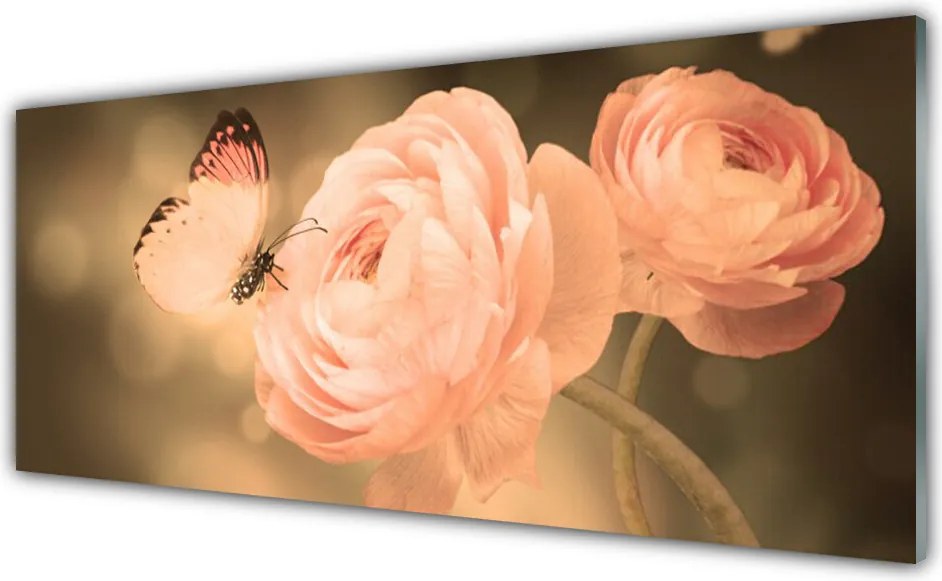 Panel Szklany Motyl W Ogrodzie Różanym